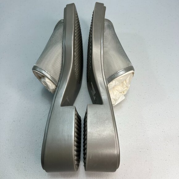 Ralph Lauren Astra Silver Mesh BTM Slides Women Size 7.5 B Y2K Sandals Summer - Picture 7 of 10